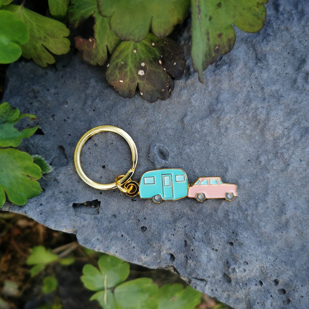 Happy Camper | Enamel Keychain