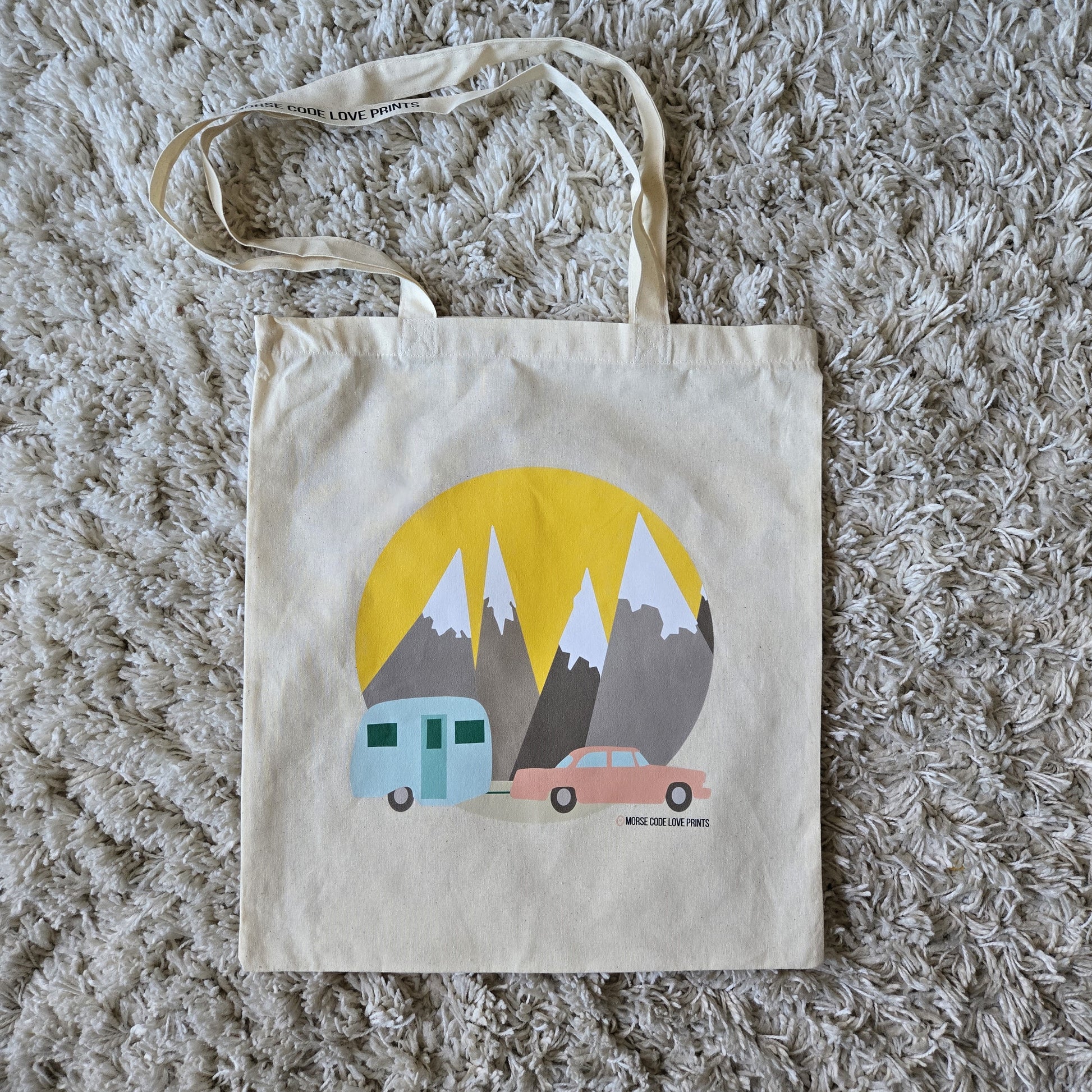 Happy Camper | Everyday Shoulder Tote | Cotton Tote Bag