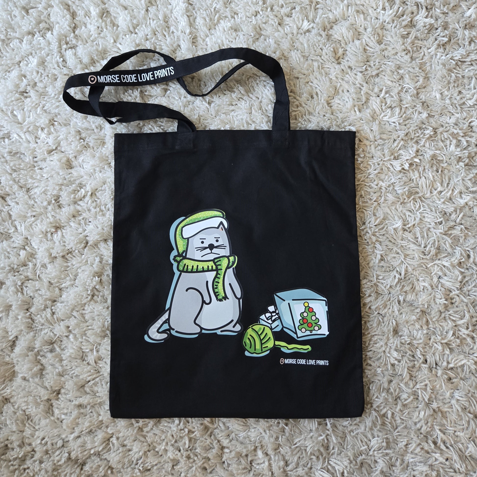 Meowy Christmas | Everyday Shoulder Tote | Cotton Tote Bag