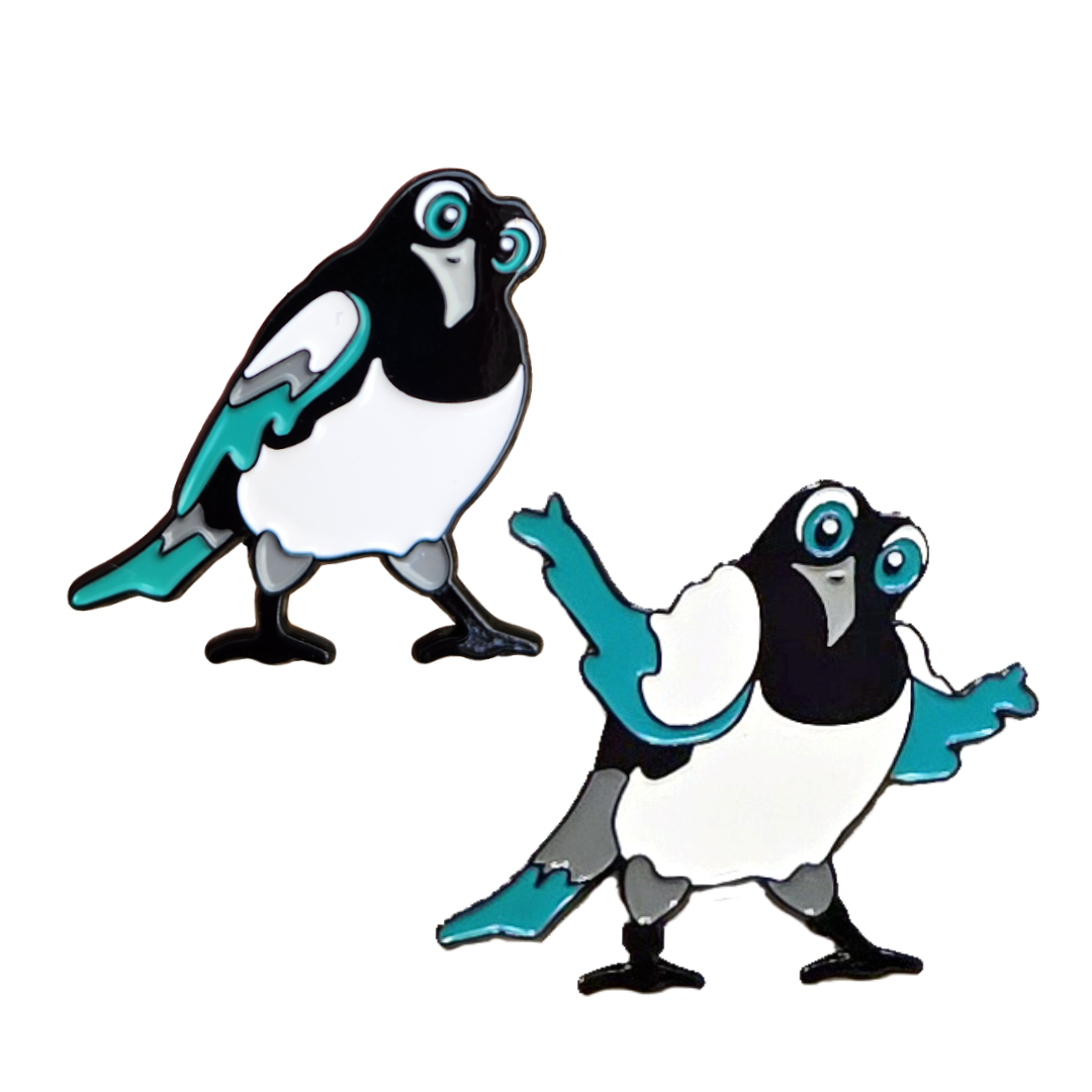Shrugging Magpie | Enamel Pin