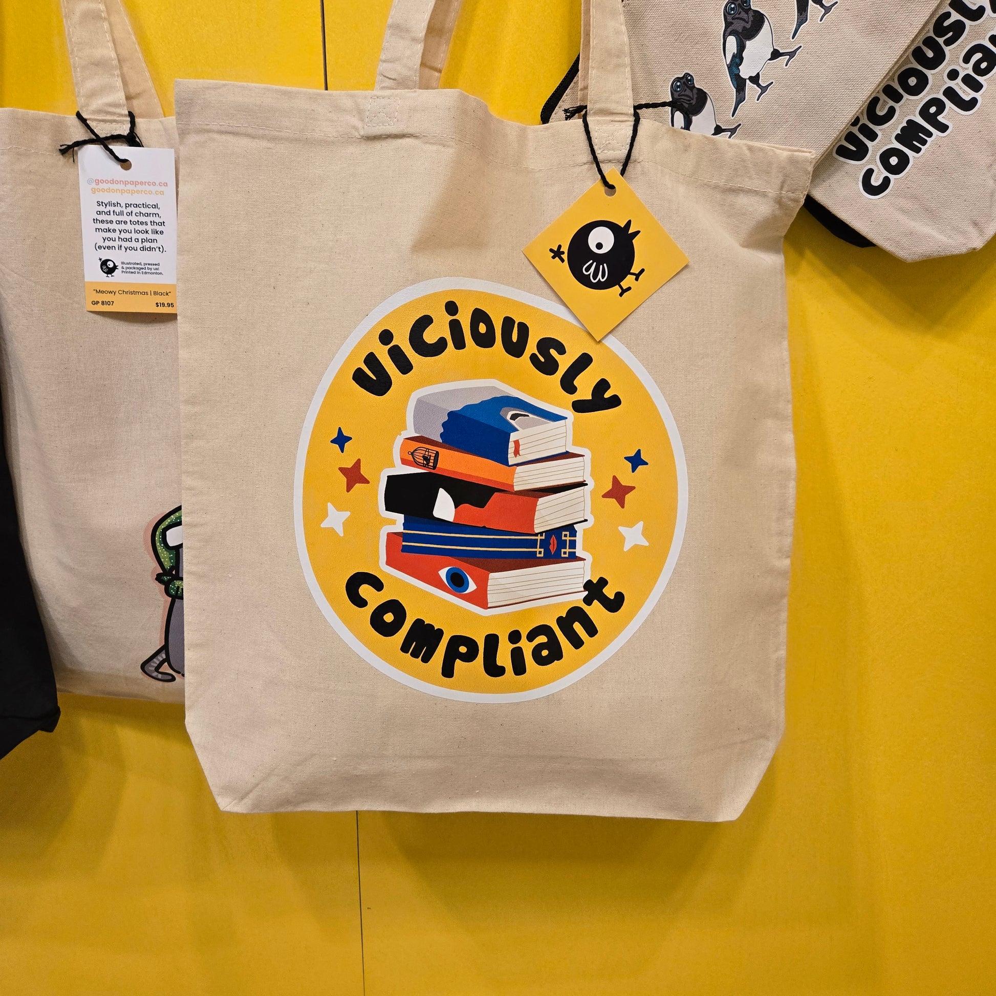 Viciously Compliant | Everyday Shoulder Tote | Cotton Tote Bag