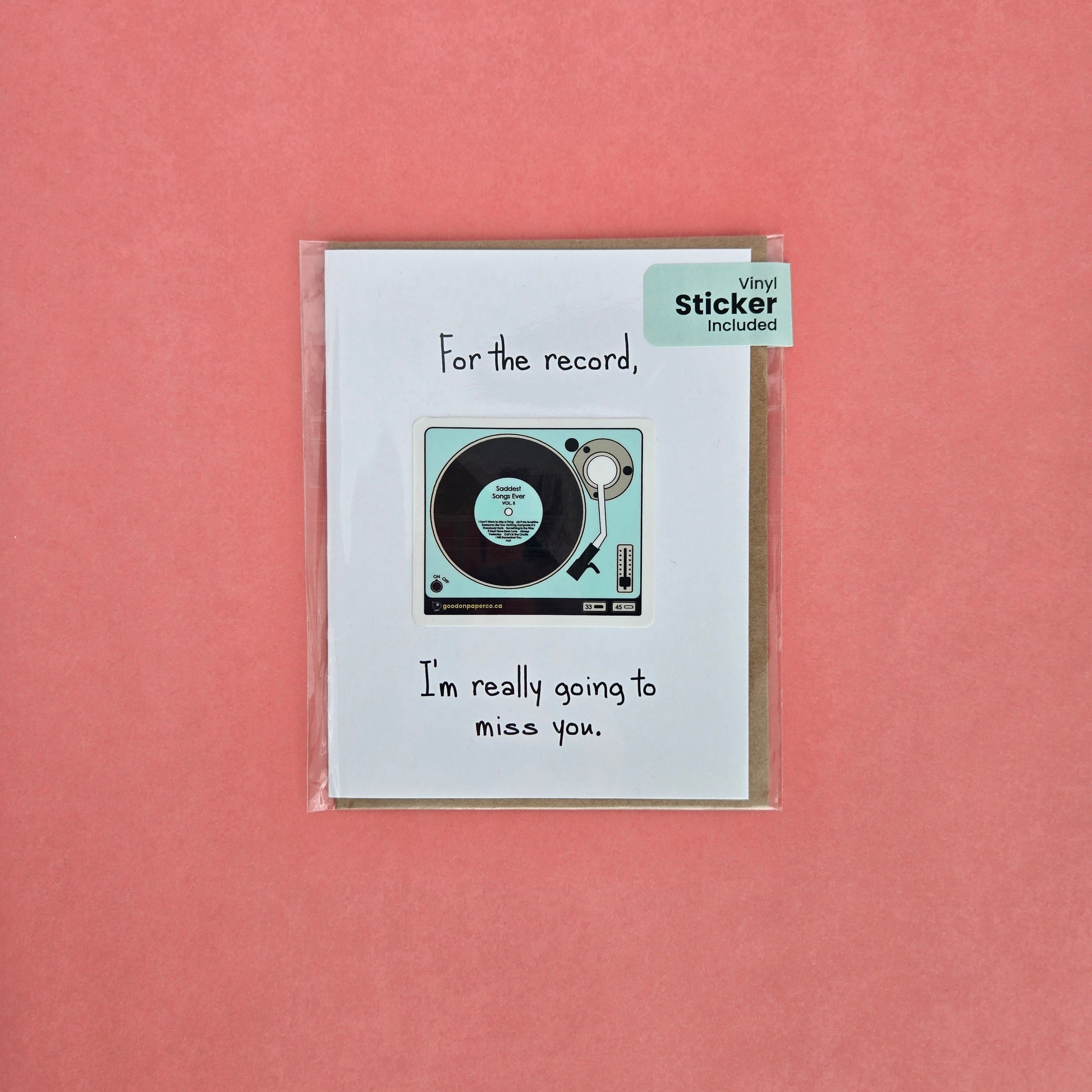 For the Record | Saying Goodbye | Specialty Card